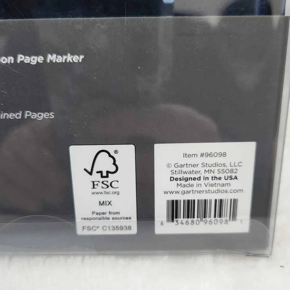 Gartner Studios Navy Blue Silver Gray Vegan Leather Journal 2 Piece Gift Set NWT